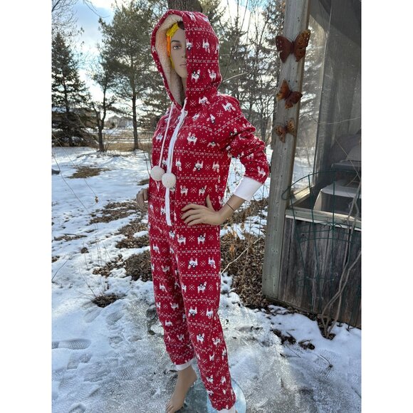 Abercrombie & Fitch Lined Knit Romper Unionsuit Jumpsuit Hooded Pajamas - Picture 5 of 11